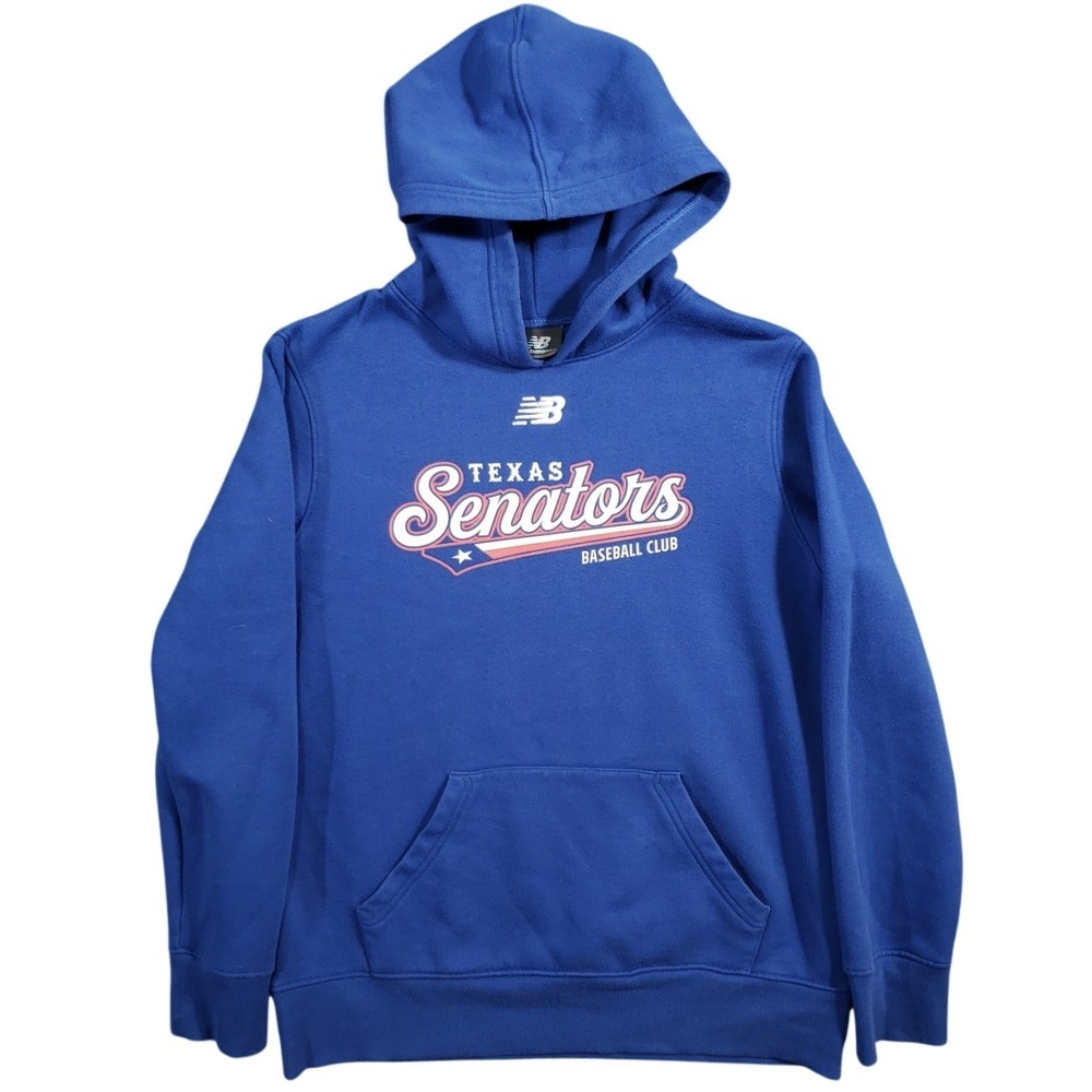New Balance Hoodie Boys Large Blue Texas Senators Baseball Club Graphic Pullover